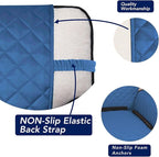 PureFit Reversible Quilted Sofa Cover, Water Resistant Slipcover Furniture Protector, Washable Couch Cover with Non Slip and Elastic Straps for Kids, Dogs, Pets (XX Large, Blue/Ivory)