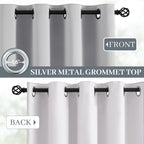 Yakamok 100% Blackout Curtains W100xL84 inch Light Grey Sliding Door Drapes