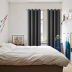 BGment Dark Grey Blackout Curtains for Bedroom 69 Inch Long - 2 Panels
