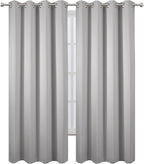 LEMOMO Blackout Curtains 66 x 84 inch/Light Grey Curtains Set of 2 Panels/Thermal Insulated Room Darkening Bedroom Curtains
