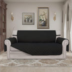 Easy-Going Sofa Slipcover Reversible Loveseat Sofa Cover Couch Cover for 2 Cushion Couch Furniture Protector with Elastic Straps for Pets Kids Dog Cat (Oversized Loveseat, Black/Black)