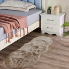 Latepis Small Area 2x4 Rug Brown Beige Fur Rug 60% Acrylic 40% polyester Shaggy Rugs for Bedroom Washable Shag Rugs for Living Room Dorm Cushion Home Décor