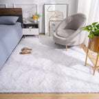 Amearea Premium Soft Fluffy Rug Modern Shag Carpet, White 5.3x7.5 Feet