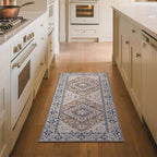 Lofus 2x5 Runner Rug for Hallways, Washable Kitchen Rugs, Non-Slip Rugs for Entryway and Bedroom, Vintage Boho Carpet, Soft Low Pile Long Runner Area Rug, Floral Brown