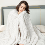 Aganear Fleece Throw Blanket for Couch Sofar 50"x60" White