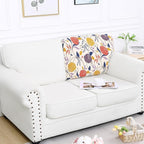 Smiry Printed Couch Cushion Covers, Stretch Soft Couch Covers for Sofa, Washable Non-Slip Sofa Slipcover Furniture Protector for Indoor and Outdoor (Backrest L, Orange)