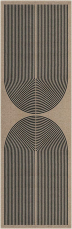 Lahome Modern Rainbow 2x8 Runner Rug, Washable Hallway Kitchen Runner Rugs with Rubber Backing Farmhouse Indoor Outdoor Carpet, Contemporary Non Slip Carpet for Entry Bedroom Porch
