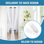 H.VERSAILTEX Doorway Curtain Blackout Closet Door Curtain Room Divider Window Treatment Curtain for Bedroom Thermal Insulated Privacy Drape Soundproof Grommet, 42 x 80 inches, 1 Panel, White