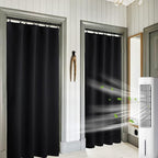 RYB HOME Blackout Curtains for Bedroom 84 inches Long 2 Panels Set, Privacy Thermal Insultaed Sunlignt Heat Blocking Drapes for Nursery Rental Room, Width 42 by Length 84, Black