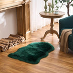 EasyJoy Ultra Soft Fluffy Shaggy Area Rug Faux Fur Rug Chair Cover Seat Pad Fuzzy Area Rug for Bedroom Floor Sofa Living Room (2 x 3 ft Sheepskin, Dark Green)