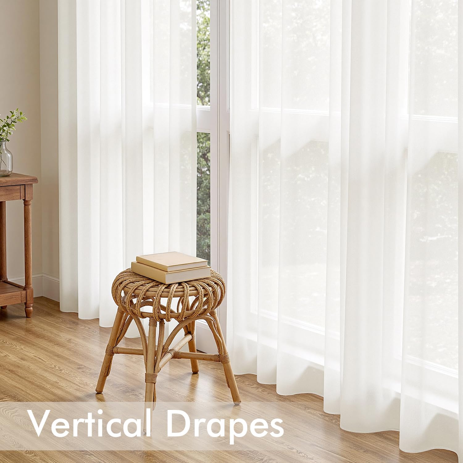 MIULEE Ivory Sheer Curtains 72 Inches Long 4 Panels 42 x 72 Inches