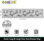 HEBE Hallway Runner Rug 2'8''x12' Washable Vintage Distressed Area Rugs Non Slip Laundry Rug Runner Boho Floor Carpet Runners for Hallways Entryway Laundry Room Kitchen Bathroom