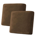 H.VERSAILTEX Velvet Stretch Couch Cushion Cover Plush Cushion Slipcover for Chair Loveseat Sofa Cushion Furniture Protector Seat Cushion Sofa Cover (2 Piece Large Sofa Cushion Covers, Bronze Brown)