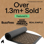 GORILLA GRIP 100% Waterproof All-Season WeatherMAX Doormat, 47x35, US Designed Natural Rubber, Stain and Fade Resistant, Low Profile Indoor Outdoor Door Mats, Easy Clean Patio Mat, Taupe Basket Weave