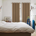 BGment Blackout Curtains for Bedroom - Grommet Thermal Insulated Room Darkening Curtains for Living Room, Set of 2 Panels (70 x 63 Inch, Taupe)