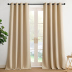 NICETOWN Biscotti Beige Light Blinds - Microfiber Grommet Thermal Insulated Shades for Kid's Room, Yard, Boys Room, Girls Room, Nursery - Lightweight, 1 Pair, W52 x L95
