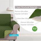 U-NICE HOME Loveseat Sofa Cover for 2 Cushion Couch, Huntergreen/Sage