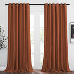 NICETOWN Bedroom Blackout Curtains Panels - Triple Weave Energy Saving Thermal Insulated Solid Grommet Blackout Draperies for Patio (80 inches by 108 Inch,Burnt Orange, Set of 2)