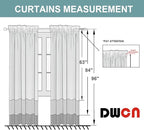 DWCN Wide Blackout Curtains for Bedroom Living Room 70 x 84 Inch Long Grey