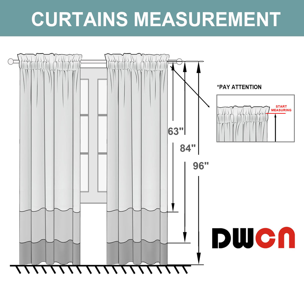 DWCN Blackout Curtains for Bedroom Living Room 52 x 45 Inch Long 2 Panels