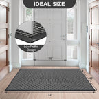 Mibao Front Door Mat Outdoor Entrance, 73" x 46" Heavy Duty Welcome Mat for Outdoor and Indoor, Waterproof Dirt Trapper Doormat, Super Absorbent Indoor Entryway Mat for Patio & Porch - Gray