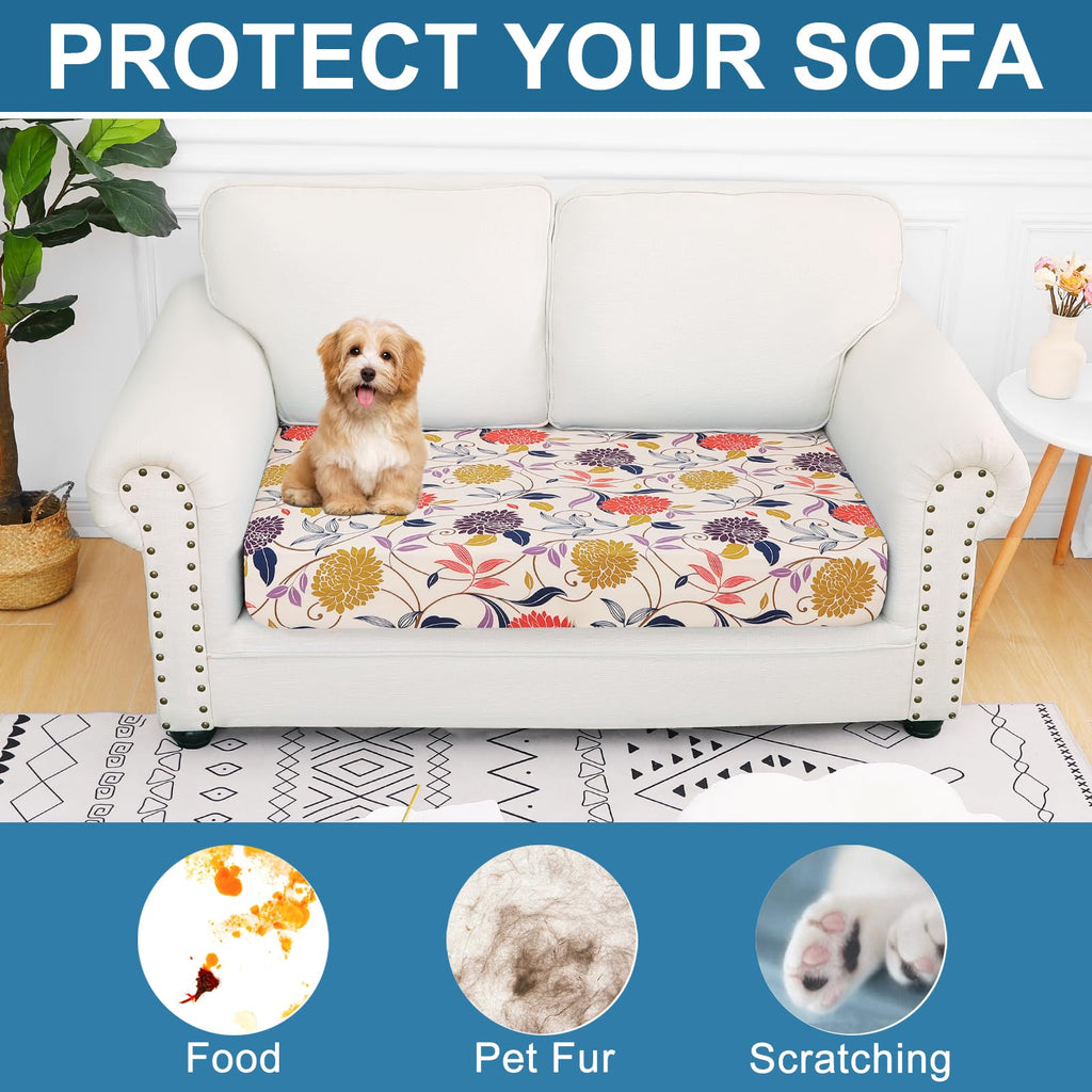 Smiry Printed Couch Cushion Covers, Stretch Couch Covers for Sofa