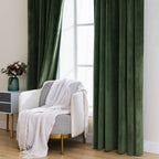 MIULEE Velvet Curtains 52x94 inches 2 Panels Olive Green Blackout Curtains