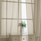 OVZME Taupe Sheer Curtains 84 Inches Long 2 Panels - Soft Light Filtering Window Sheer Panels for Living Room/Bedroom, Top Dual Rod Pocket, 1 Pair, Each 42Wx84L Inches