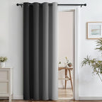 SimpleHome Ombre Room Darkening Curtains 84 inches Length for Bedroom,Grommet Gradient Light Blocking Black to White Gradient Window Curtain for Living Room,1 Panel, 52x84 inches