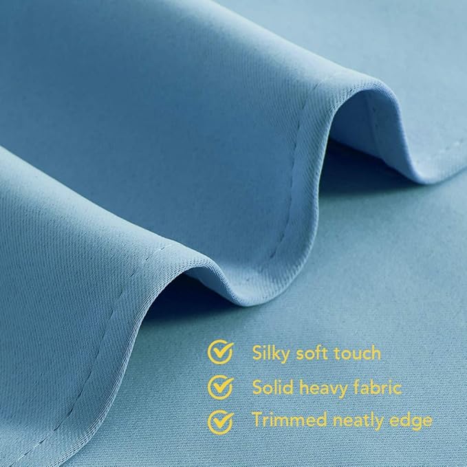 NICETOWN Blackout Curtains & Drapes for Bedroom, Teal Blue, W34 x L40, Set of 2, Triple Weave Grommet Top Thermal Insulated Light Blocking Panels for Bathroom/Living Room