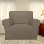 PureFit Super Stretch Chair Sofa Slipcover – Spandex Non Slip Soft Couch Sofa Cover, Washable Furniture Protector with Non Skid Foam and Elastic Bottom for Kids, Pets （Chair, Natural）
