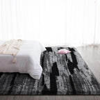TWINNIS Super Soft Shaggy Rugs Fluffy Carpets, 5x8 Feet, Indoor Modern Plush Area Rugs for Living Room Bedroom Kids Room Nursery Home Decor, Upgrade Anti-Skid Rectangular Fuzzy Rug, Black Gray