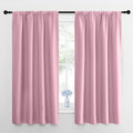NICETOWN Kitchen Curtains, Short Blackout Drapes, Rouge Pink, 34 in x 45 in (W x L), Set of 2, Thermal Insulated Rod Pocket Window Treatment Draperies for Nursery