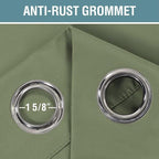 H.VERSAILTEX Blackout Curtain for Living Room Small Window Kitchen Blackout Curtains 45 inch Length Energy Saving Solid Grommet Blackout Drape, One Panel, Sage, 52" W x 45" L