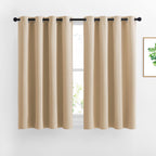 NICETOWN Bedroom Blackout Curtains and Drapes - Window Treatment Thermal Insulated Solid Grommet Blackout Draperies for Bedroom (Set of 2 Panels, 52 by 54 Inch, Biscotti Beige)