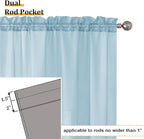 Aiyufeng 2 Pack: Basic Sky Blue Sheer Curtain Drapes 72 Inch Length 2 Panels for Living Room, Light Filtering Voile Drapes for Bedroom, Patio, Sliding Door, Each 42" W x 72" L