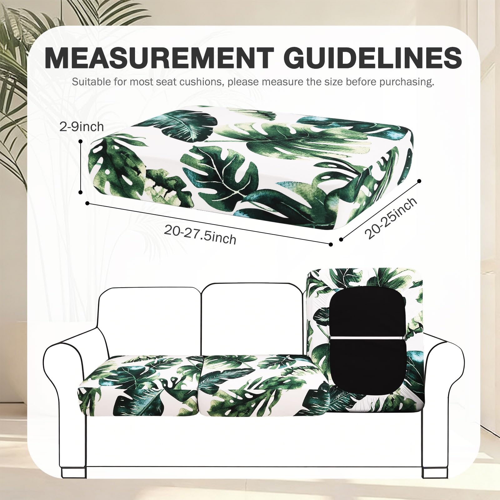 hyha 8Pcs Patio Cushion Covers, Stretch Outdoor Couch Cushion Covers