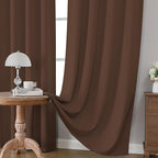 CUCRAF Custom Blackout Curtains for Bedroom Living Room, Rod Pocket Room Darkening Curtain Thermal Insulated Light Blocking Window Drapes 1 Panel (Custom Size, Brown)
