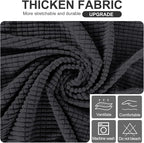 U-NICE HOME Stretch Futon Cover Armless Bed Slipcover - Soft Jacquard Fabric Washable for Pet Friendly, Dark Grey