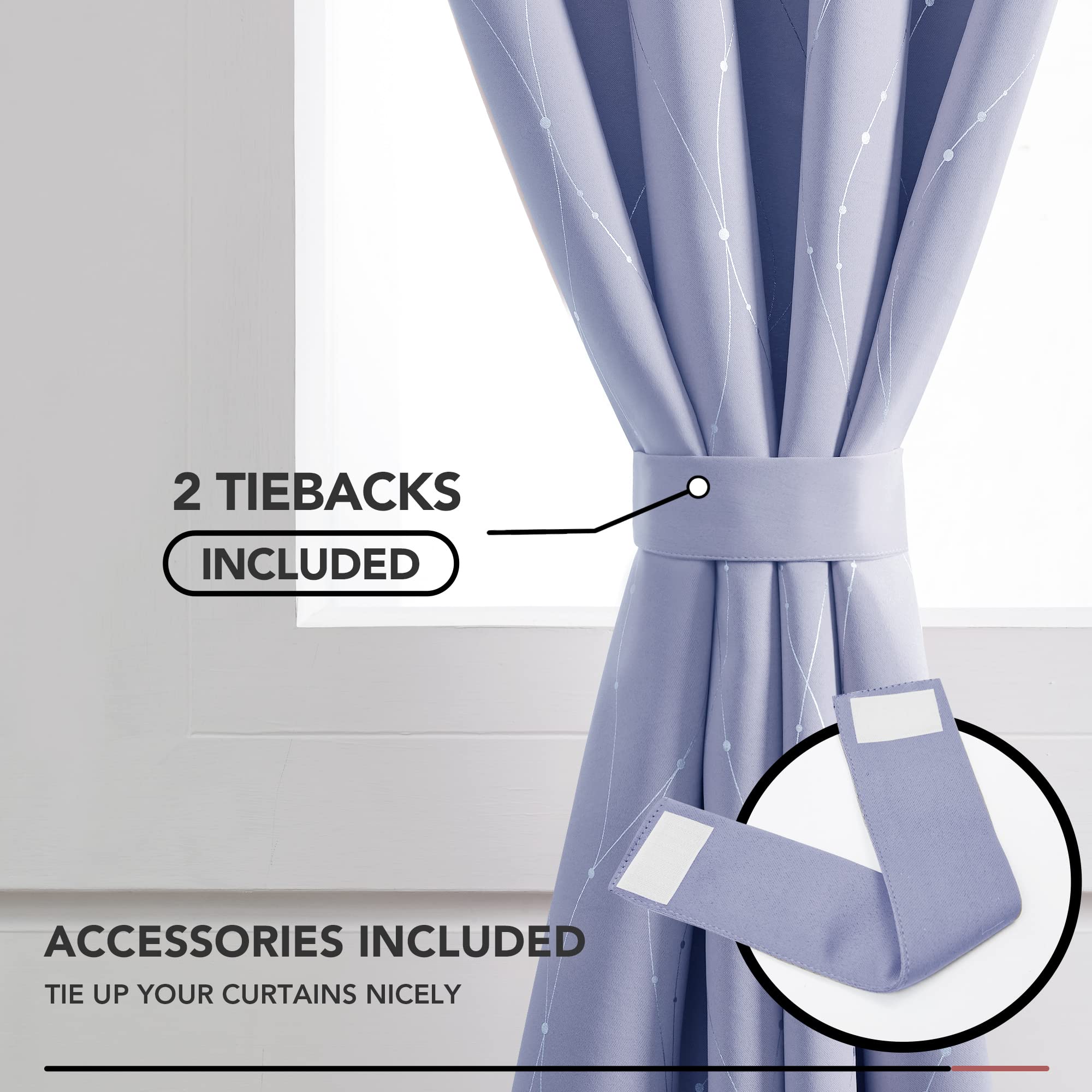 Deconovo Living Room Curtains 72 Inches Long, Blackout Curtains for Bedroom