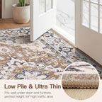 Lofus 2x5 Hallway Kitchen Washable Runner Rug, Boho Entry Long Carpet Brown