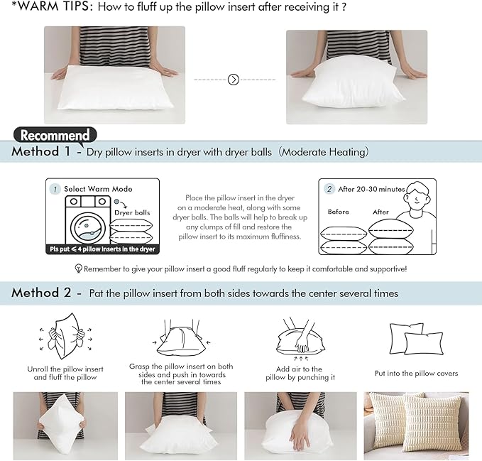 MIULEE Throw Pillow Insert Premium Pillow Stuffer Sham Square Form for Decorative Cushion Bed Couch Sofa 27x27 Inch