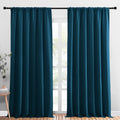 NICETOWN 2 Panels Blackout Curtains, Rod Pocket Thermal Insulated Drapess for Bedroom, Privacy Protection Easy-Care Heavy Duty Curtains for Living Room/Dining Room, W70 x L95 inches, Moroccan Blue
