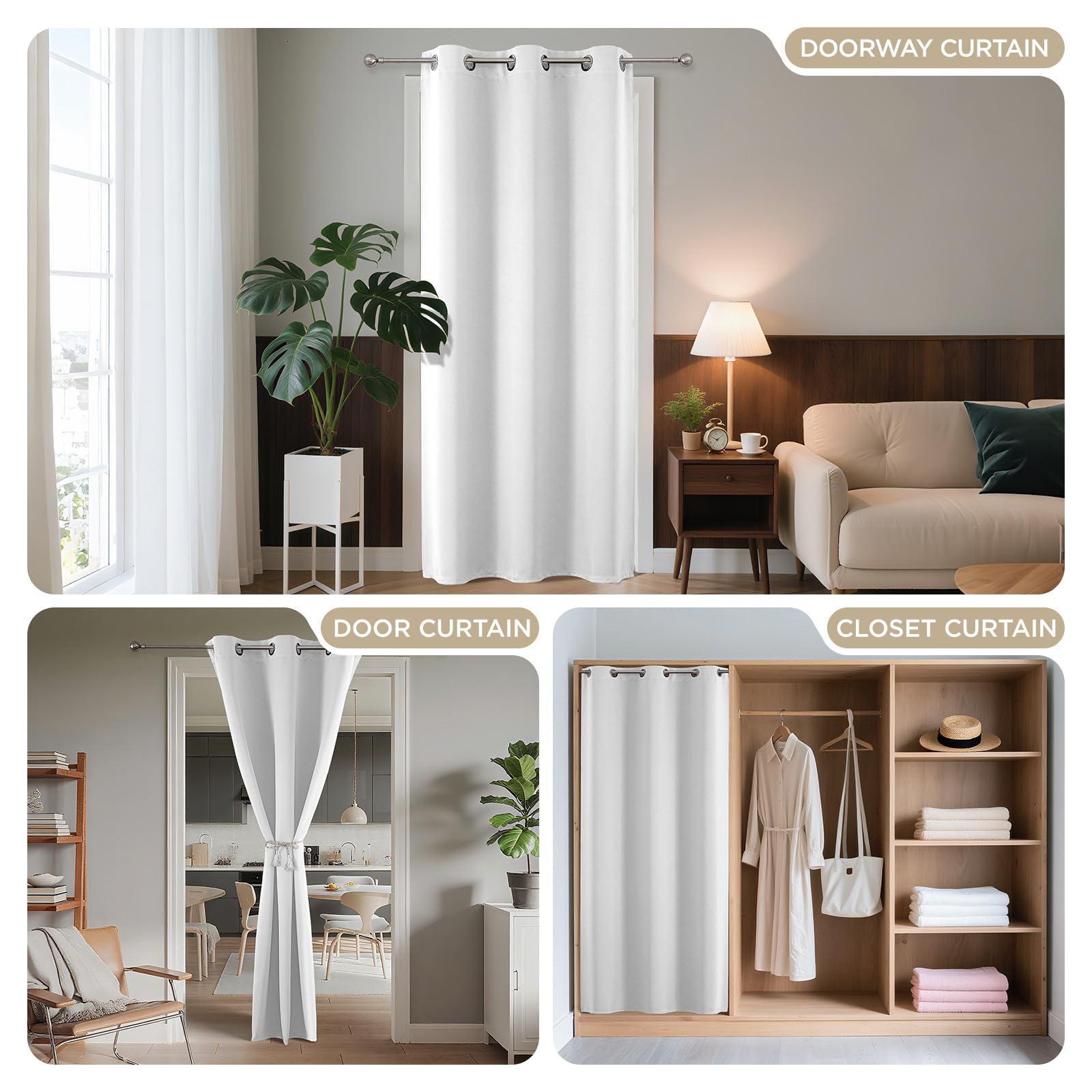 Joydeco Door Curtain Blackout Curtains for Doorway Privacy Closet Drapes