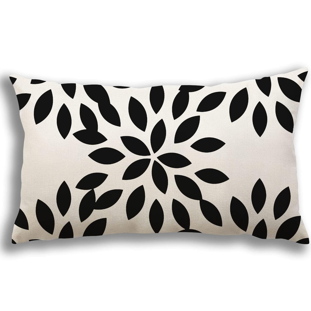 YCOLL Lumbar Pillow Covers 12x20 Set of 4, Modern Sofa Throw Pillow Cover, Decorative Outdoor Linen Fabric Pillow Case for Couch Bed Car, Black
