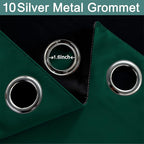 Yakamok Dark Green 100% Blackout Curtains 84 Inches Long 70" Wide 2 Panels