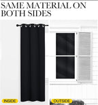 NICETOWN Bedroom Blackout Curtains Panels, 1 Pair, 52 inches by 92 Inch, Black, Triple Weave Energy Saving Thermal Insulated Solid Grommet Blackout Draperies for Patio