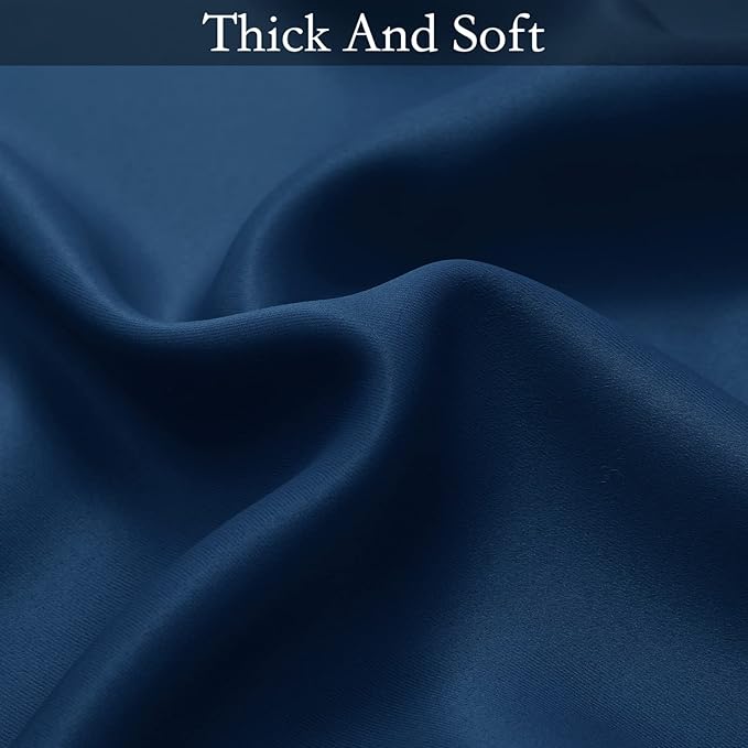 SimpleHome Ombre Room Darkening Curtains for Living Room, Light Blocking Gradient Blue to Grey White Thick Thermal Insulated Grommet Window Curtains/Drapes for Bedroom, 2 Panels, 52x63 inches Length
