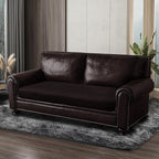 Leather Look Couch Cushion Covers Sofa Seat Slipcovers Sets Couches Furniture Protector for Sectional Armchair Loveseat Pets Kids Stretch Spandex Fabric (1 Cushion Loveseat, Chocolate)