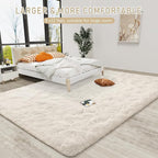 LOCHAS Ultra Soft Indoor Modern 10x14 Area Rugs Fluffy Living Room Carpets for Children Bedroom Home Decor Nursery Cream Rug